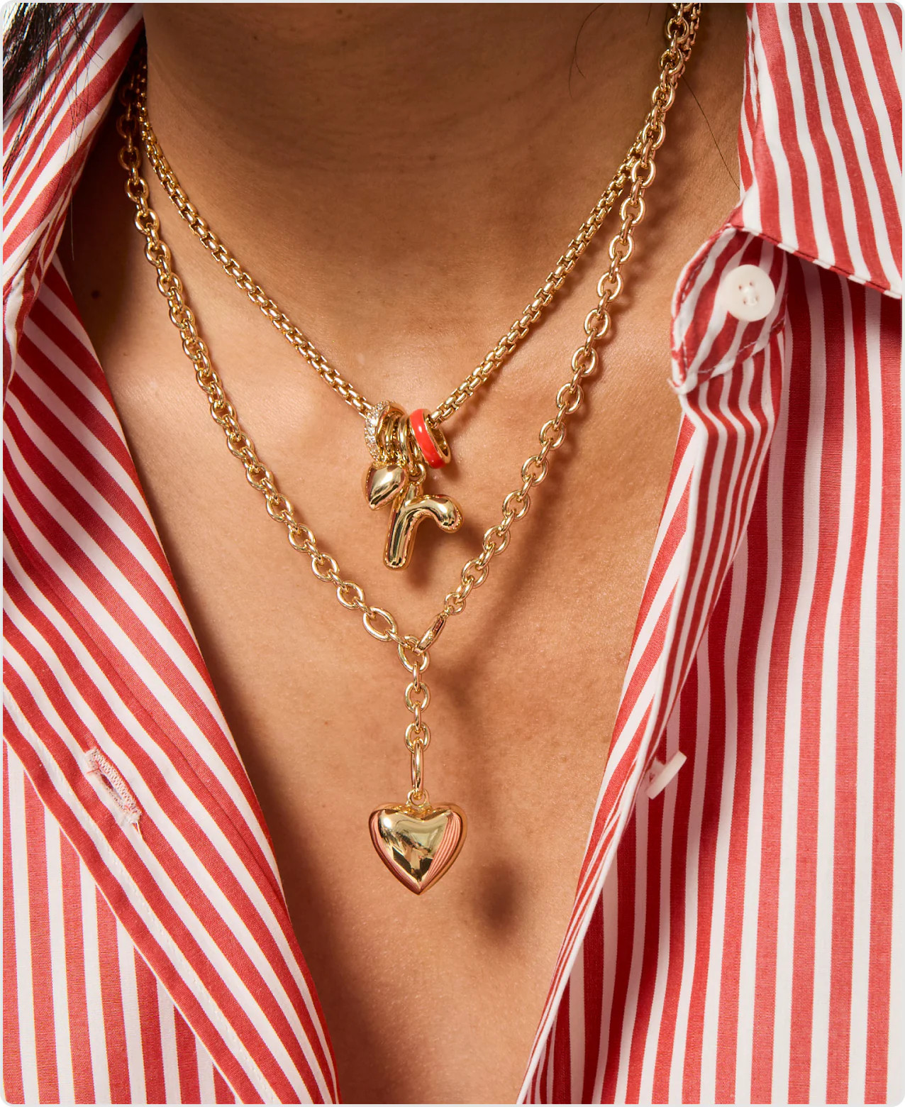 The Mini Puffy Heart Charm Necklace | Roxanne Assoulin