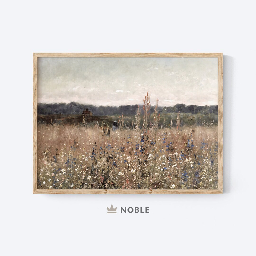 Wildflower Field Painting, Vintage Painting, Vintage Flower Print, Summer Meadow, Digital Printab... | Etsy (US)