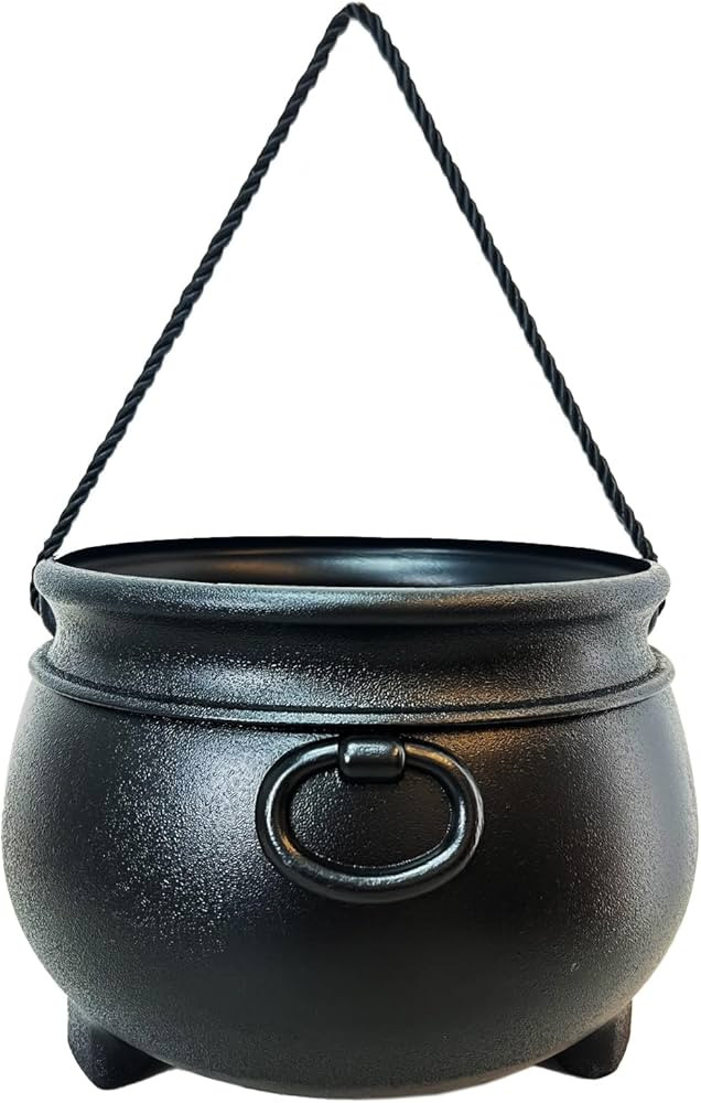 GIFTEXPRESS 12" Black Halloween Cauldron - Large Plastic Witch Kettle For Candy, Treats & Punch B... | Amazon (US)