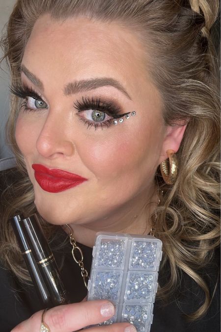 Winged liner with a side of rhinestones!

#LTKbeauty #LTKunder50