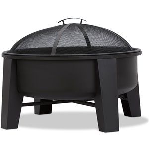 Real Flame Forsyth Wood-Burning Iron Fire Pit in Black | Cymax