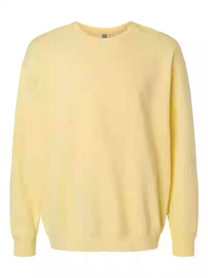 Comfort Colors B00808415 Garment-Dyed Lightweight Fleece Crewneck Sweatshirt, Butter - Large | Walmart (US)