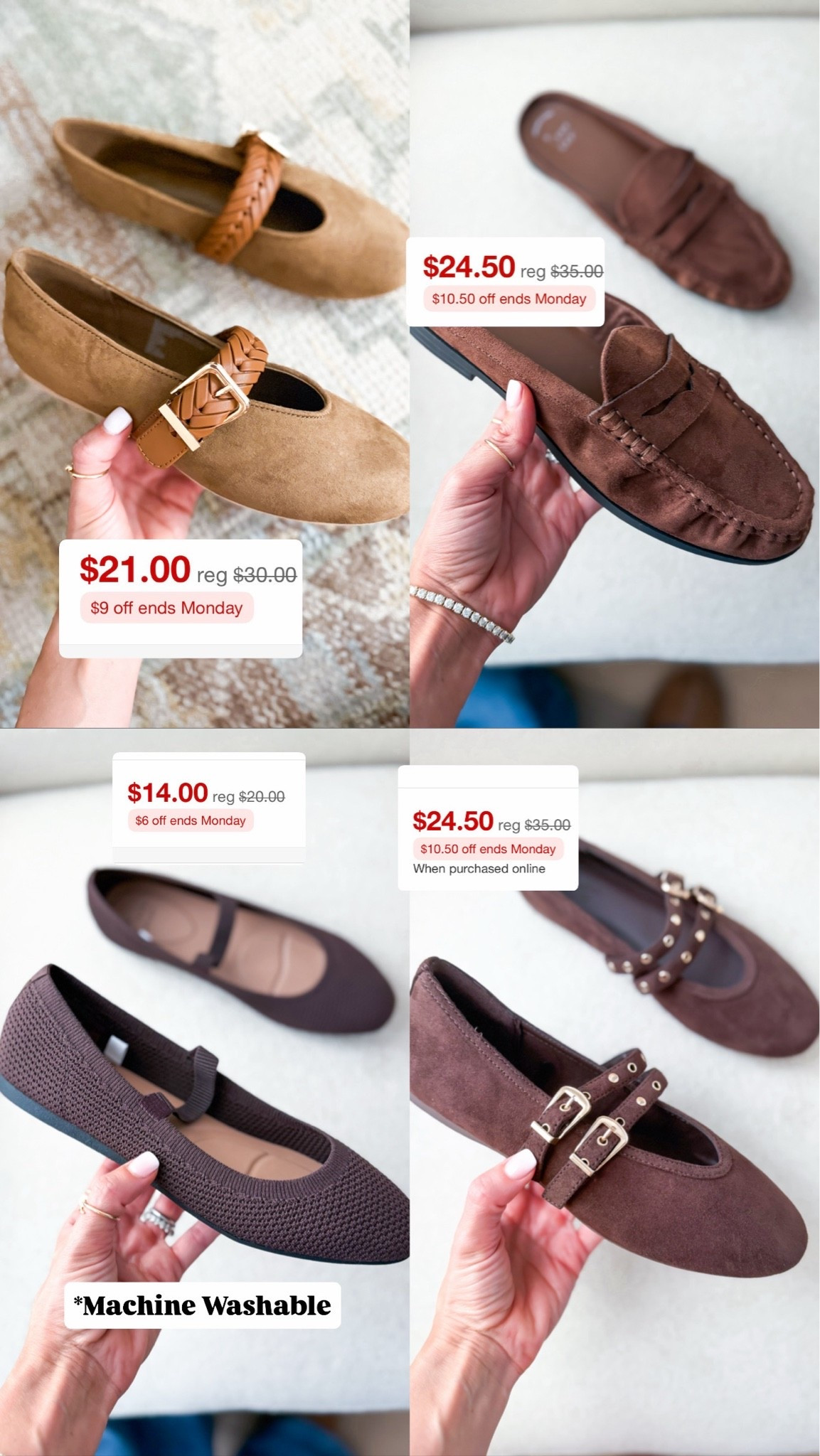 Target fall shoes on sale! Mules on sale. Ballet flats on sale. Fall outfits. Fall style. Mom outfits. Elevated casual outfits. Casual outfits. Teacher outfits.

#LTKSeasonal #LTKootd #LTKPetite
