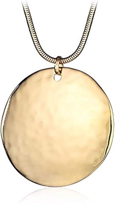 Large Pendant Necklace Silver Gold Chunky Chain Costume Bohemian Necklaces for Women with Gifts B... | Amazon (US)