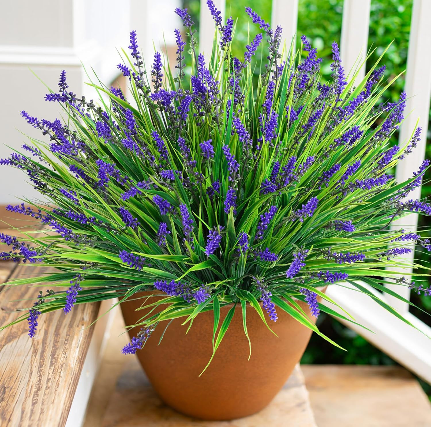 Artificial Fake Outdoor Plants Flowers for Decoration,10 Bundles 16.5" UV Resistant Plastic Tall ... | Amazon (US)