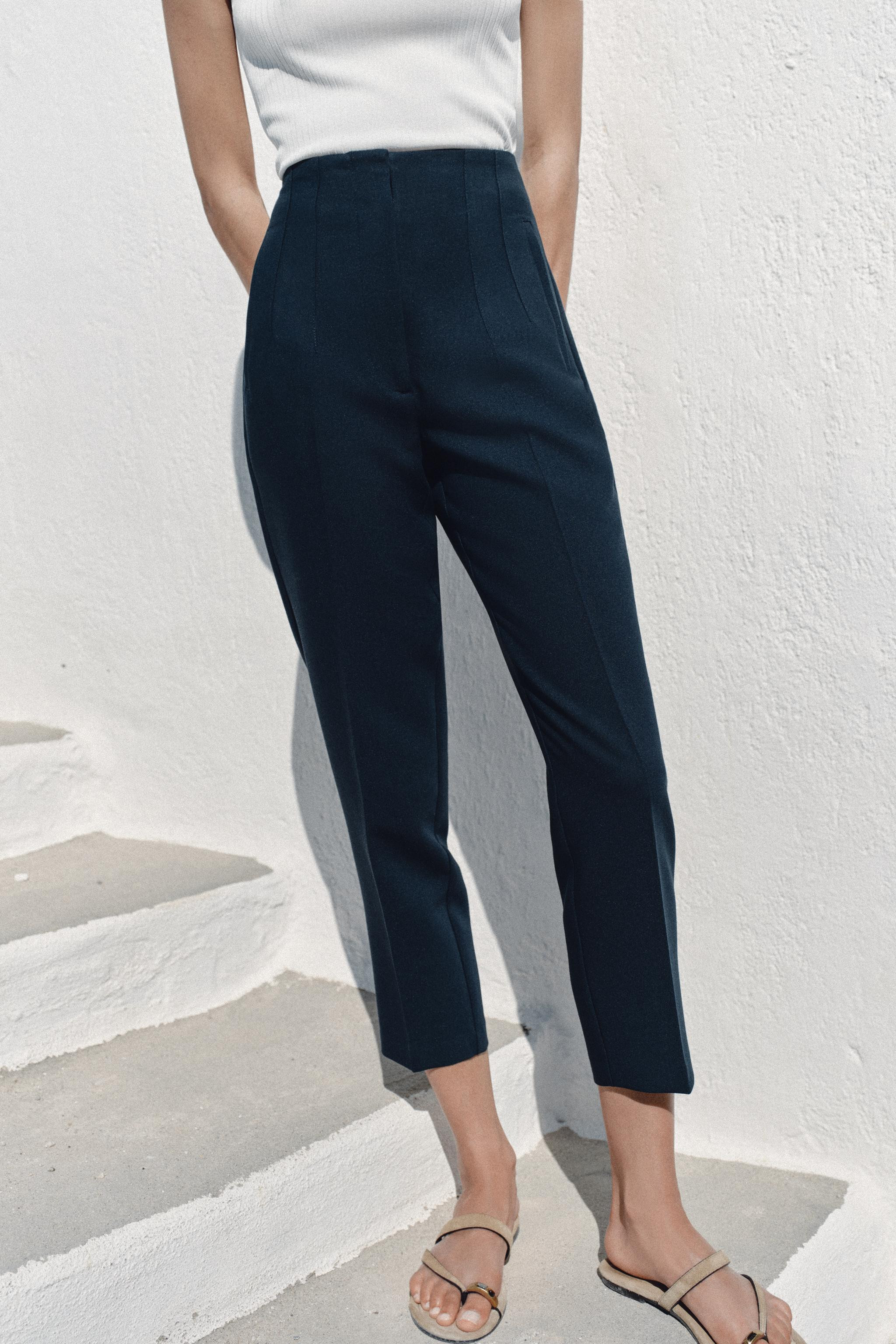 HIGH WAIST - SLIM FIT - ANKLE LENGTHHigh-waisted ankle pants with pronounced front and back seam ... | Zara US