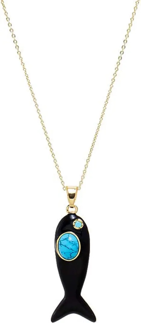 Enamel & Turquoise Fish Charm Necklace | Nordstrom