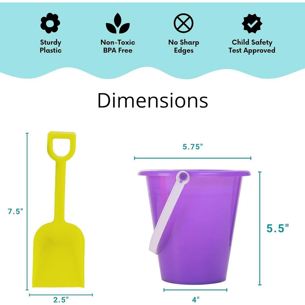 4E's Novelty 12 Pack Beach Buckets with Shovels, 7" Sand Buckets Bulk for Kids Outdoor Play | Target