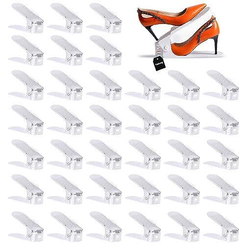 Shoe Slots Organizer, 36PCS Adjustable Double Layer Stack Shoe Rack, 50% Space-Saving Storage Rac... | Amazon (US)