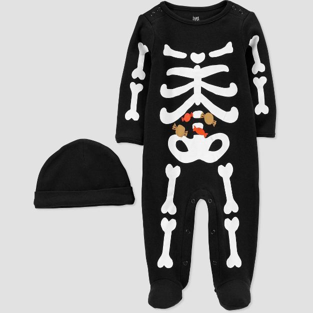 Carter's Just One You®️ Baby Skeleton Sleep N' Play Hat Set White/Black | Target
