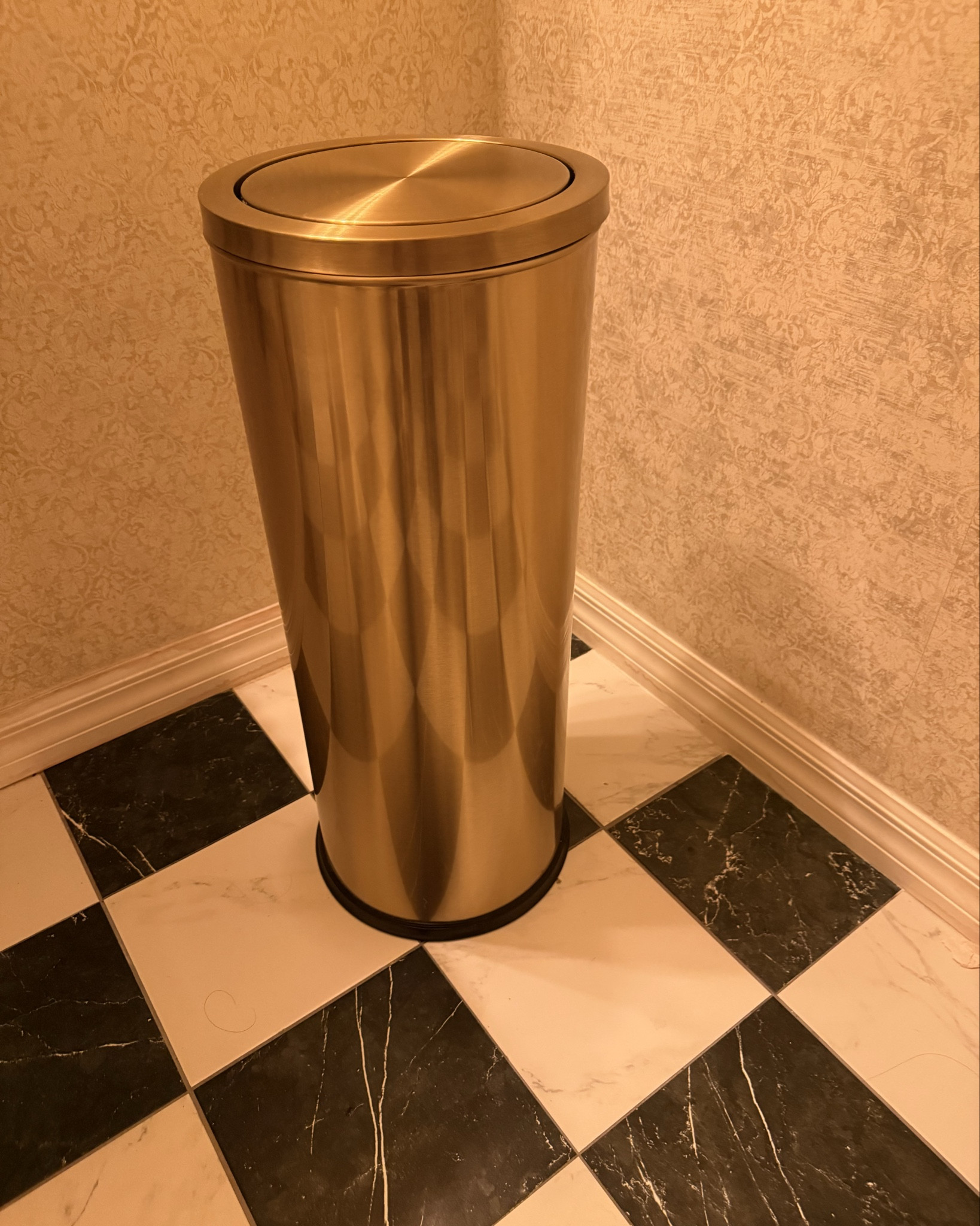 Seriously the chicest trash bin I’ve ever seen. It’s long, narrow and brushed gold…tres chic! 😍

#LTKHome #LTKmomlife #LTKOver40