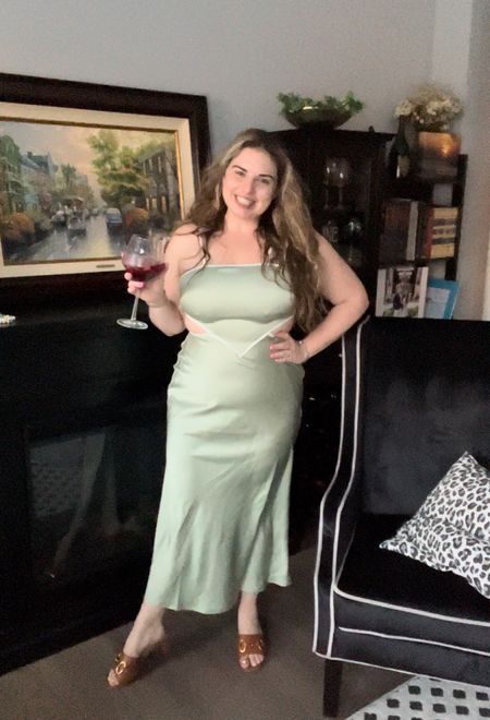 Fun and flirty silky dress 

Green dress, y2k outfit, y2k dress, date night outfit, date night dress, summer dress, summer date night dress 

#LTKunder50 #LTKstyletip #LTKmidsize