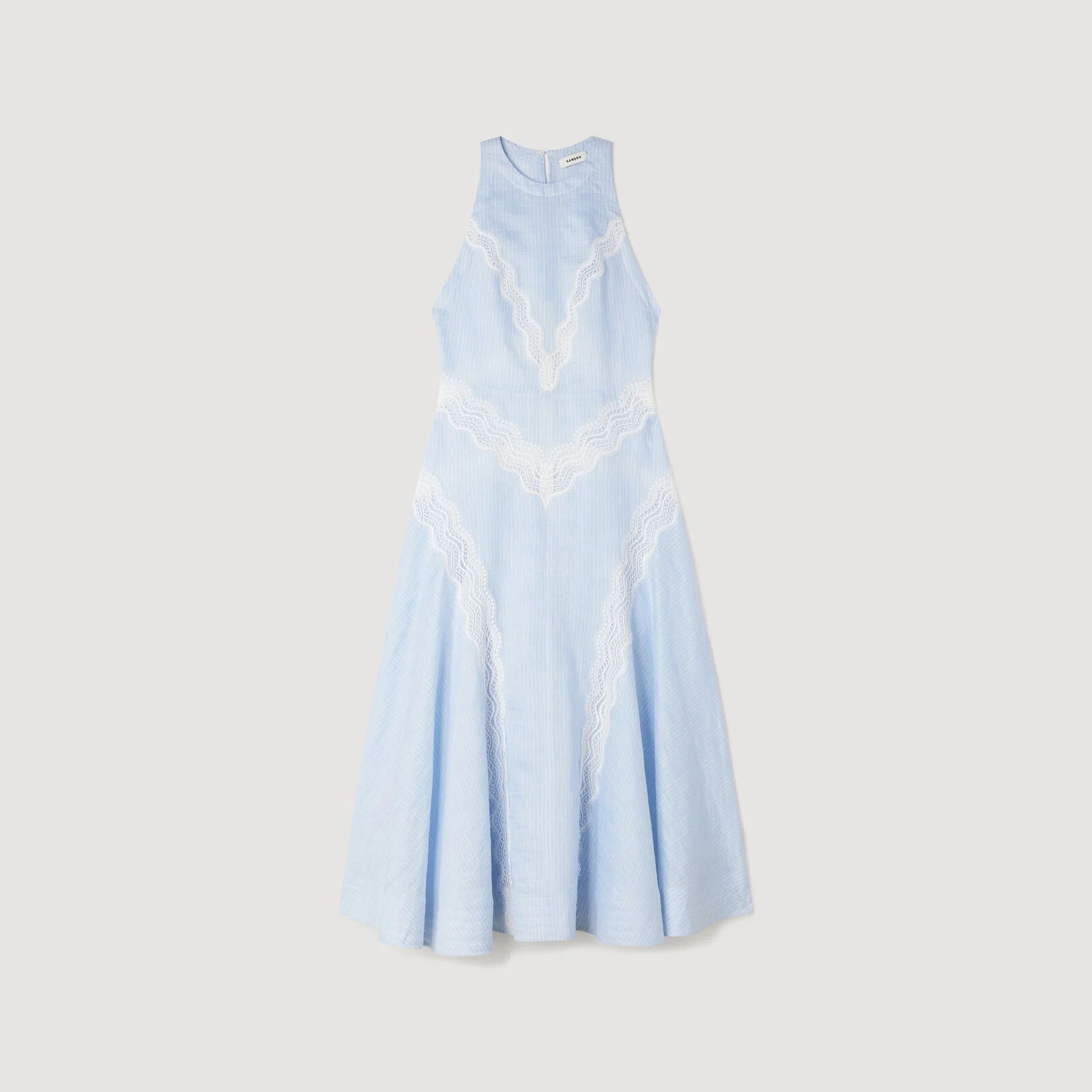 Maxi dress with lace details | Sandro US | Sandro-Paris US