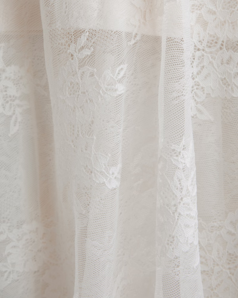 Strapless Lace Midi Dress | Abercrombie & Fitch (US)