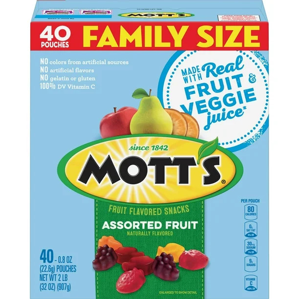 Mott's Fruit Snacks, Gluten Free, 40 ct, 0.8 oz | Walmart (US)