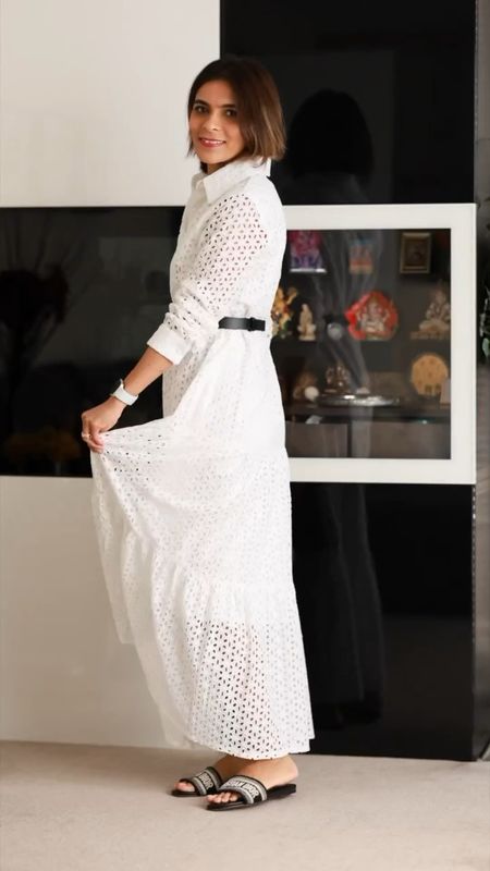 Pure White Floral Cutwork Frilling Maxi Dress Lady Dior My ABCDior Black Bag Dior Black Belt Deep Blue Embroidered Cotton Summer Outfit Holidays Outfit Petite Style

#LTKstyletip #LTKtravel #LTKeurope