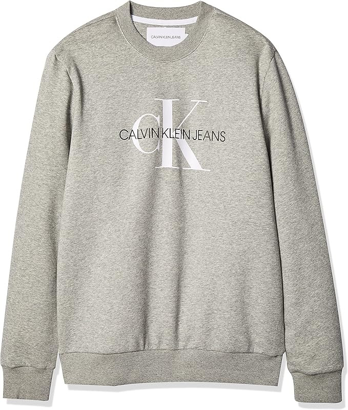 Calvin Klein Men Monogram Logo Crew Neck Sweatshirt | Amazon (US)