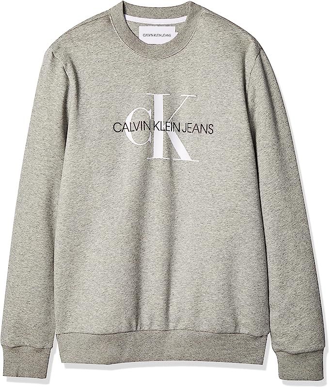 Calvin Klein Men Monogram Logo Crew Neck Sweatshirt | Amazon (US)