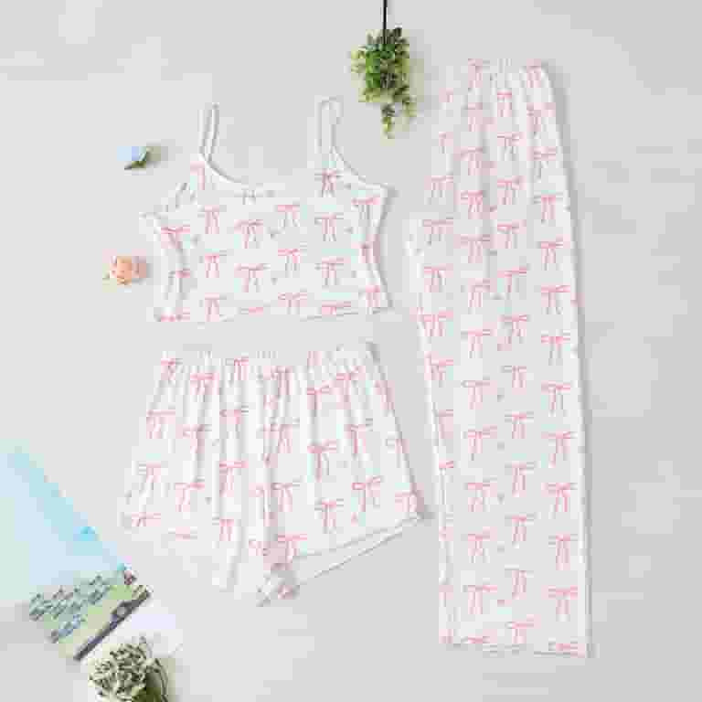 Censtreet Womens 3 Piece Pajama Sets Soft Sleeveless Tank Top and Shorts Pants Lounge Set | Walmart (US)