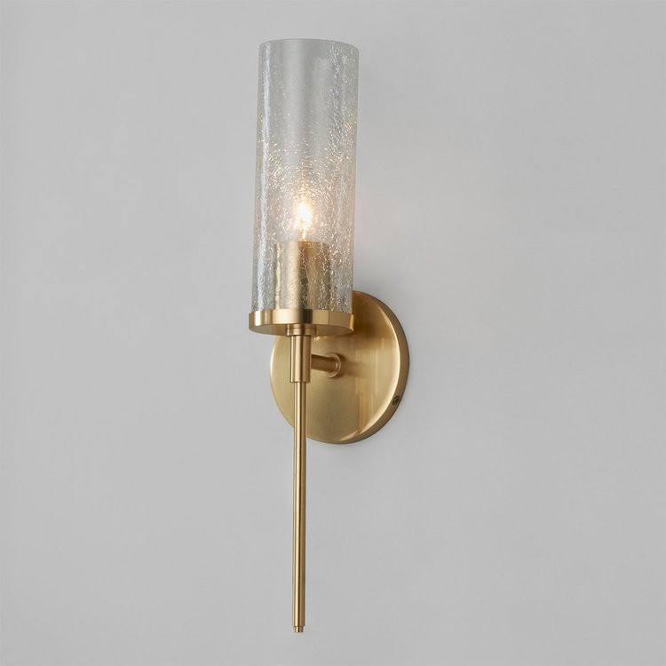 Pencil Arm and Crackle Glass Sconce | Shades of Light