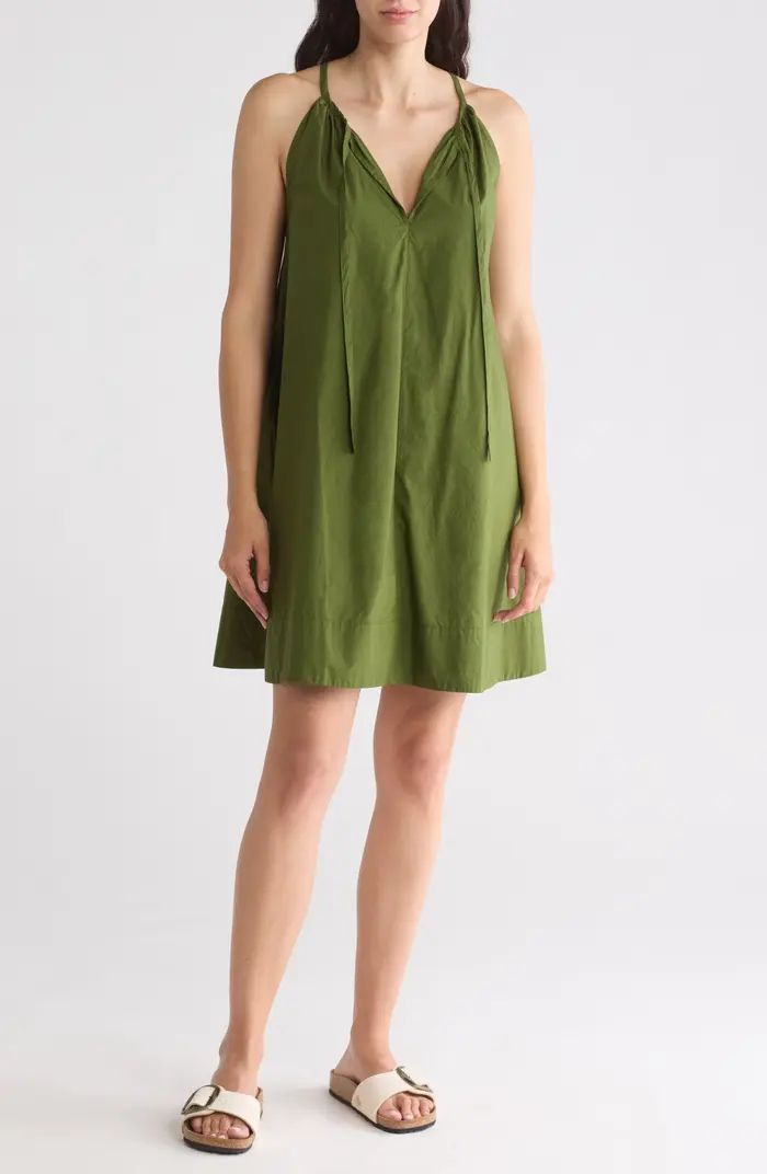 Tie Neck Sleeveless Poplin Dress | Nordstrom Rack