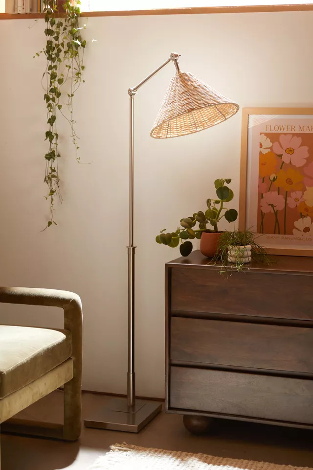 Irena Rattan Floor Lamp | Urban Outfitters (US and RoW)