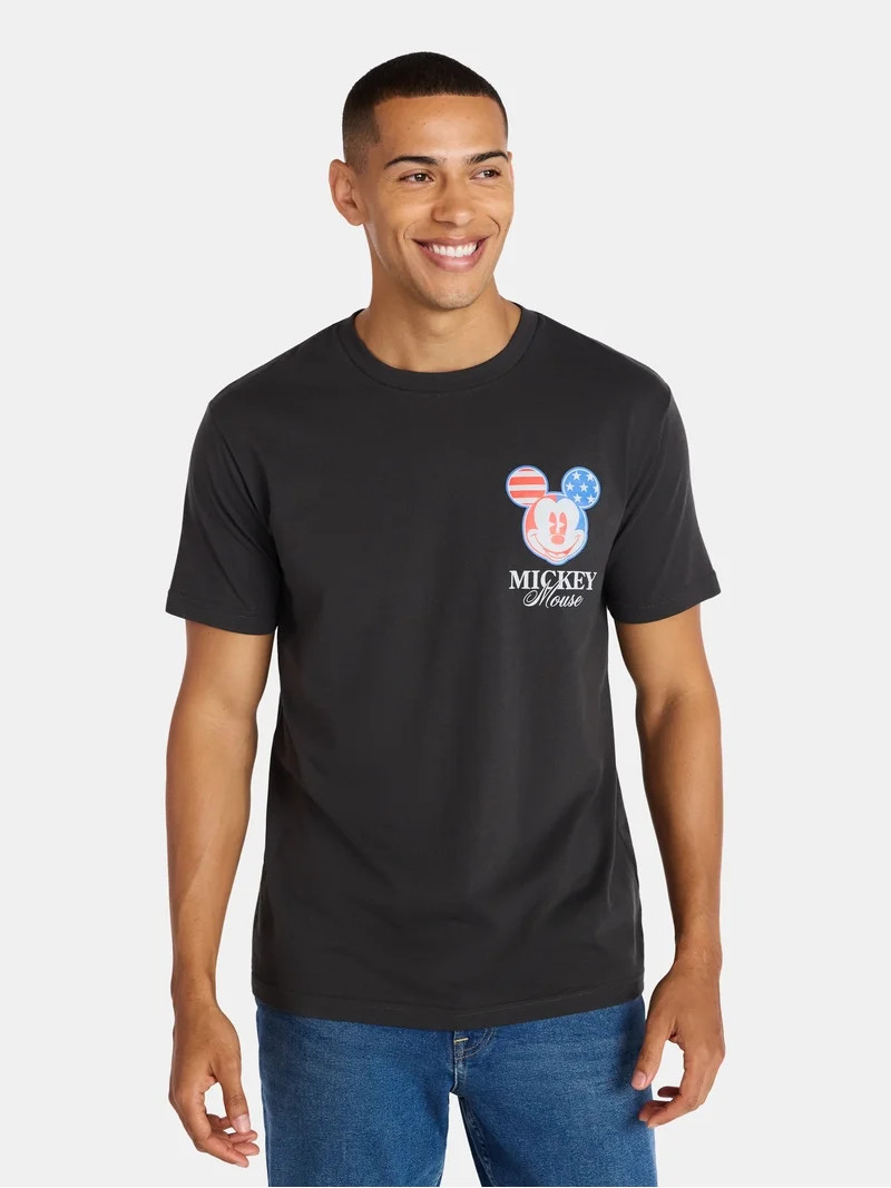 Disney, Men's & Big Men's Americana Graphic Tee, Mickey Mouse, Sizes XS-5XL | Walmart (US)