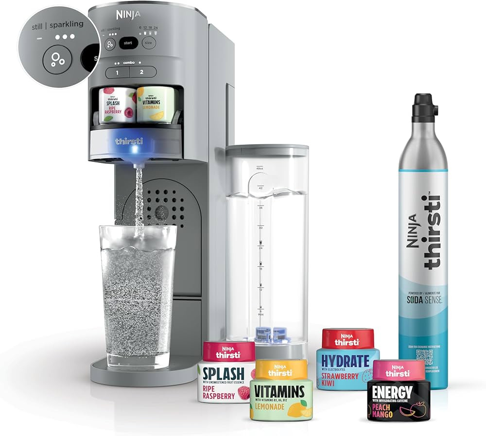 Amazon.com: Ninja Thirsti Drink System, Soda Maker, Create Unique Sparkling & Still Drinks, Perso... | Amazon (US)