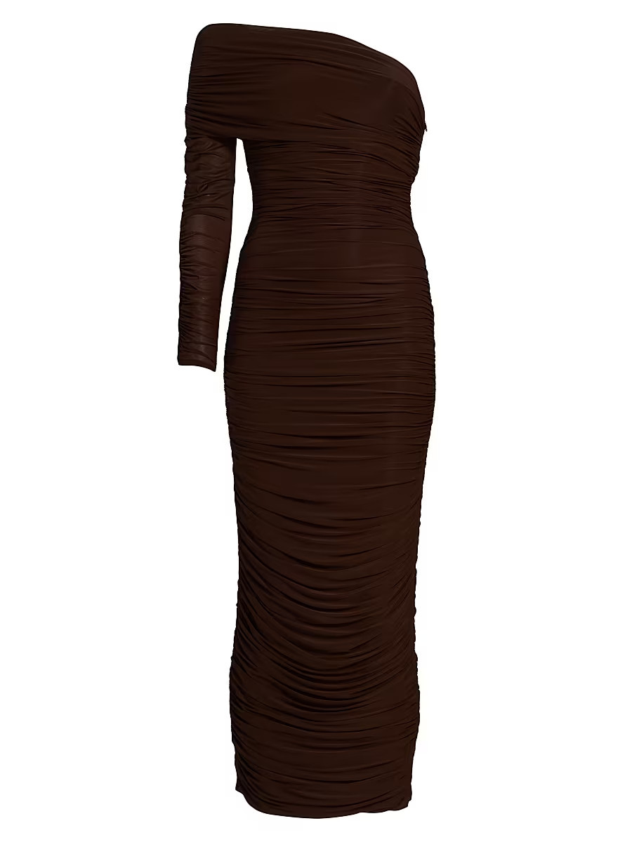 Women's Sylvan One-Shoulder Jersey Midi-Dress - Chicory - Size Small | Saks Fifth Avenue