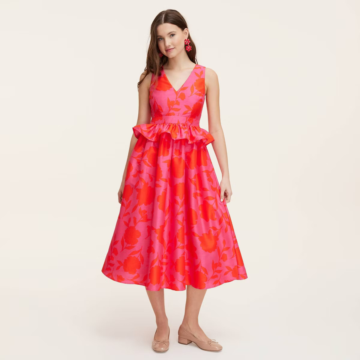 Women's Classic Rose Peplum Midi Dress -  kate spade new york x Target Pink/Red | Target