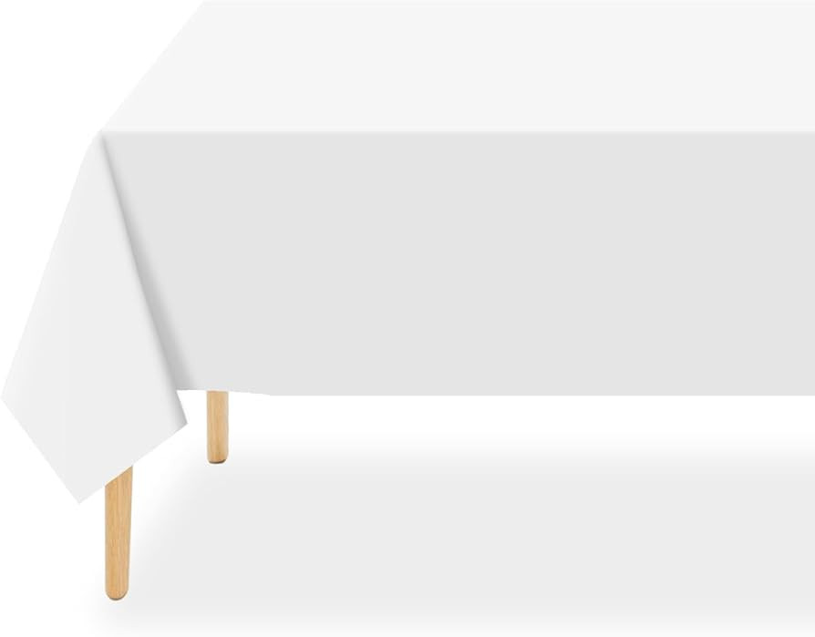 QIKSION White Plastic Table Cloth Disposable 2 Pack, 54 x 108 Inch Tablecloths for Party, Picnic,... | Amazon (US)
