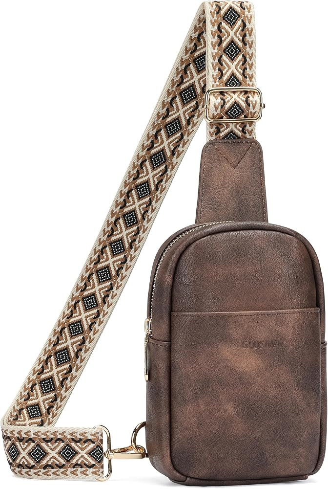 Small Sling Bag for Women Vegan Leather Crossbody Bag Purse for Women Trendy Fanny Packs Chest Ba... | Amazon (US)