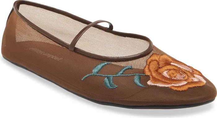 Swan Flower Mary Jane Flat (Women) | Nordstrom