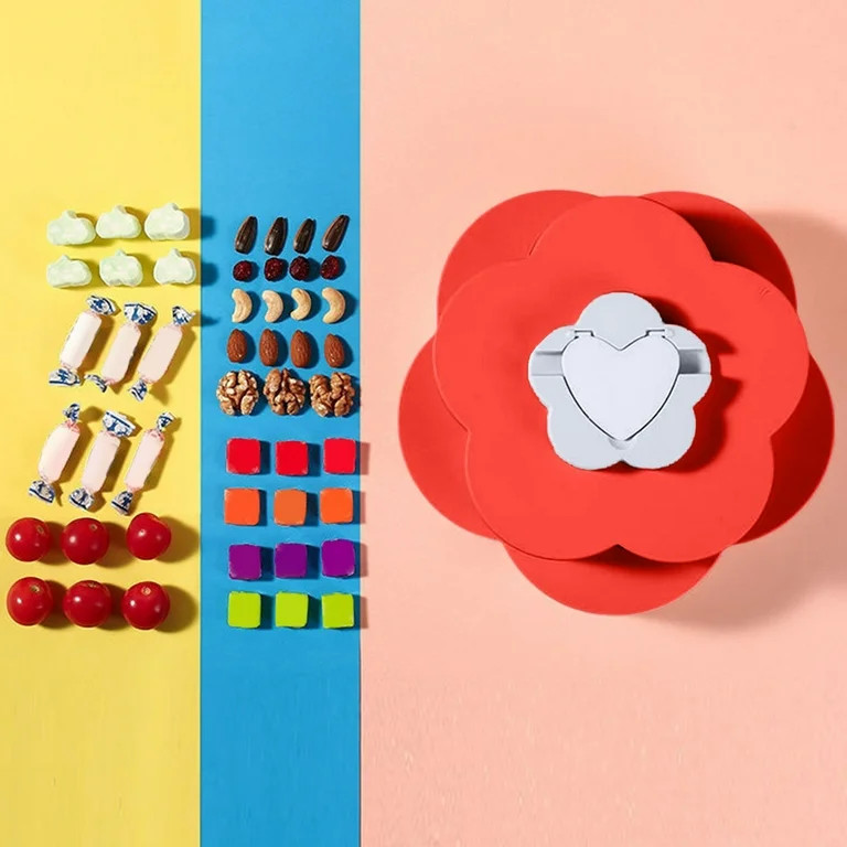 Rotating Snack Tray, Flower Type Fruit Tray, Segmented Containers with Mobile Phone Holders for N... | Walmart (US)