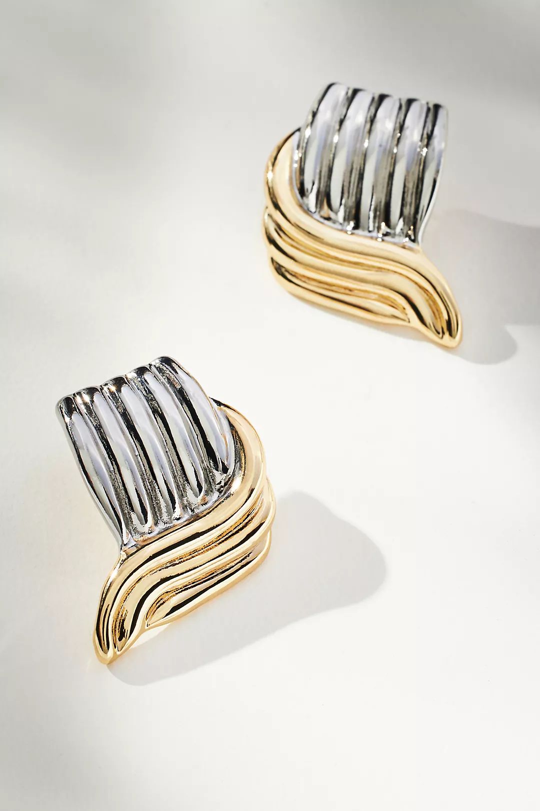 Crossover Ribbed Post Earrings | Anthropologie (US)