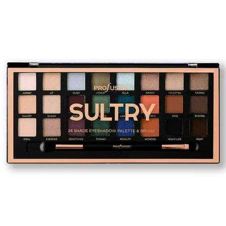 PROFUSION Sultry 24 Shade Eyeshadow Palette & Brush | Walmart (US)