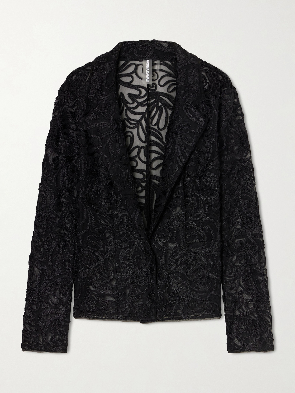 Norma Kamali - Embroidered Mesh Evening Jacket - Black | NET-A-PORTER (US)