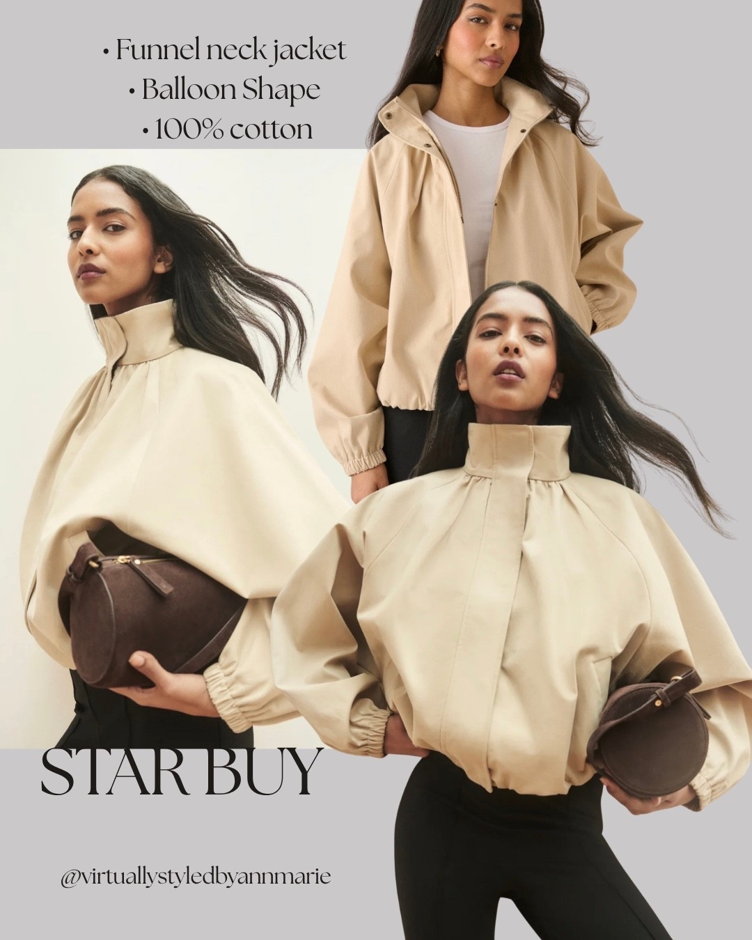Funnel neck blouson jacket
