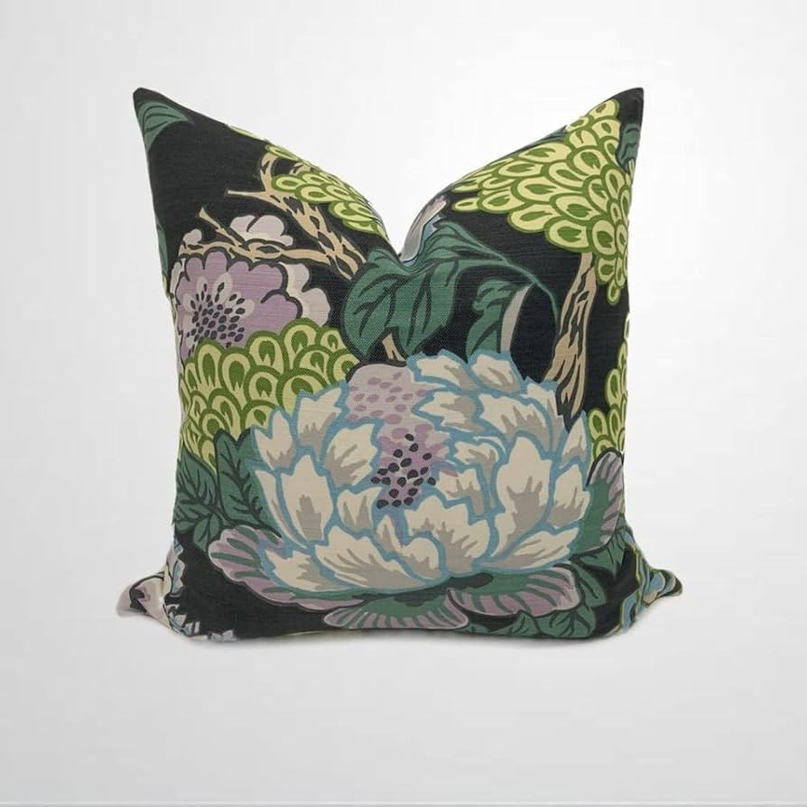 ArogGeld Thibaut Honshu Grey Dynasty Cushion Cover Chinoiserie Pillow Double Side Farmhouse Accen... | Amazon (US)