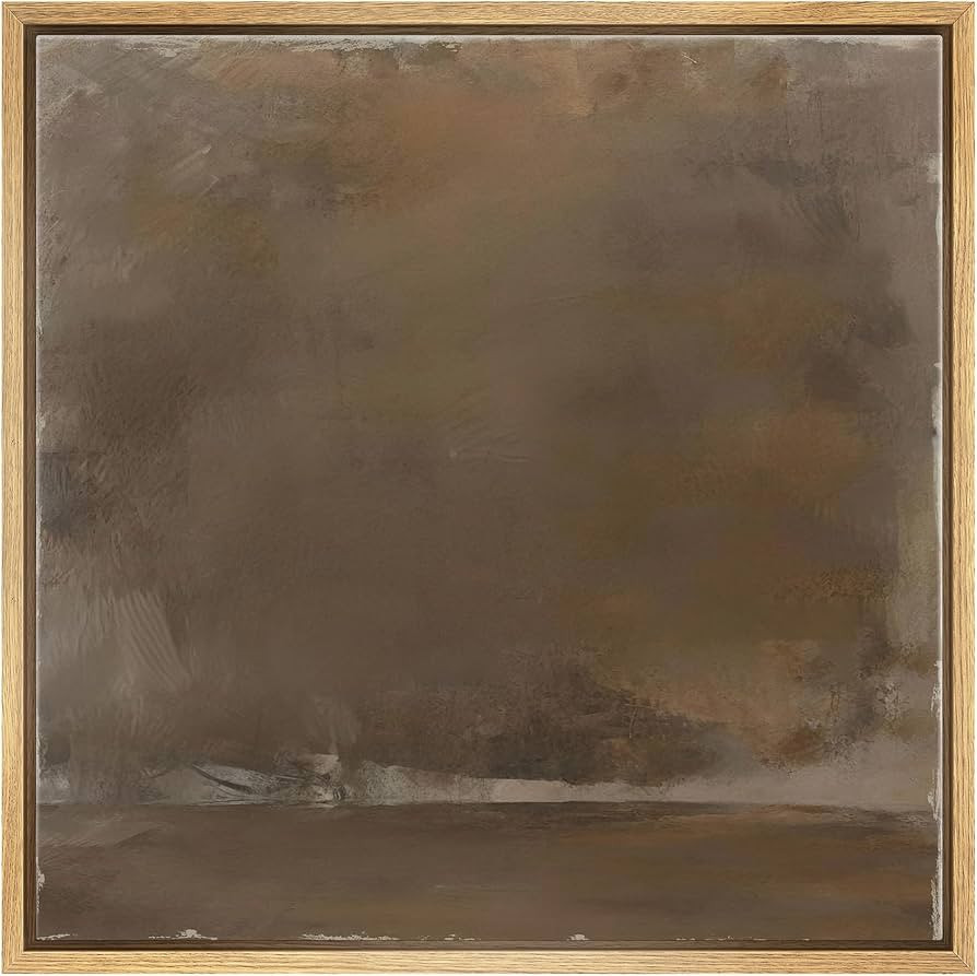 SIGNWIN Framed Canvas Print Wall Art Minimalist Earthy Abstract Brown Tones with a Rustic Aesthet... | Amazon (US)