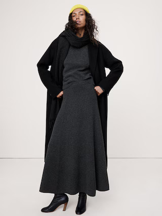 Merino-Cotton Midi Sweater Skirt | Banana Republic (US)