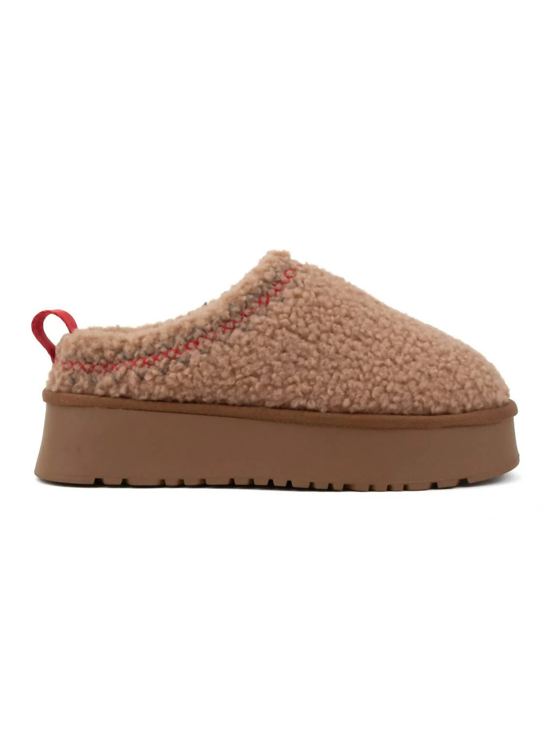 Women's Sherpa Platform Slippers In Camel | Shop Simon