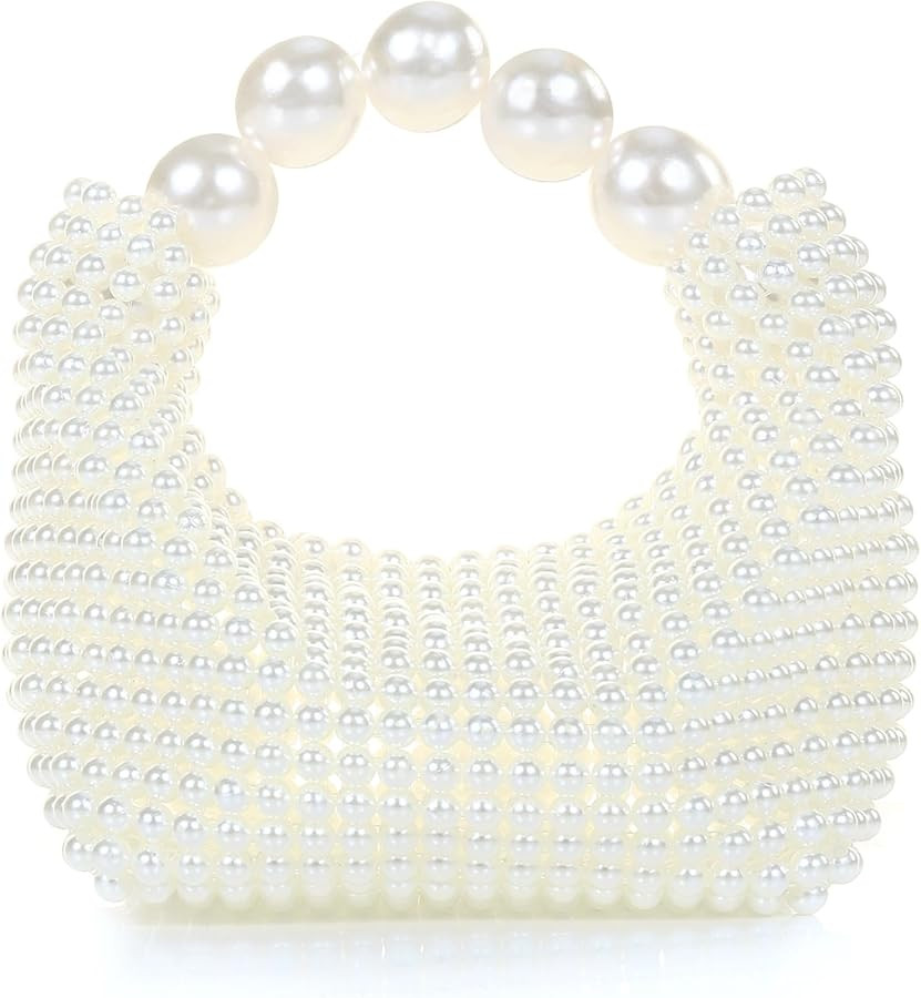 Miuco Pearl Clutch Handbag Women's Glittering Dinner Purse Party Wedding Prom Evening Bags | Amazon (US)