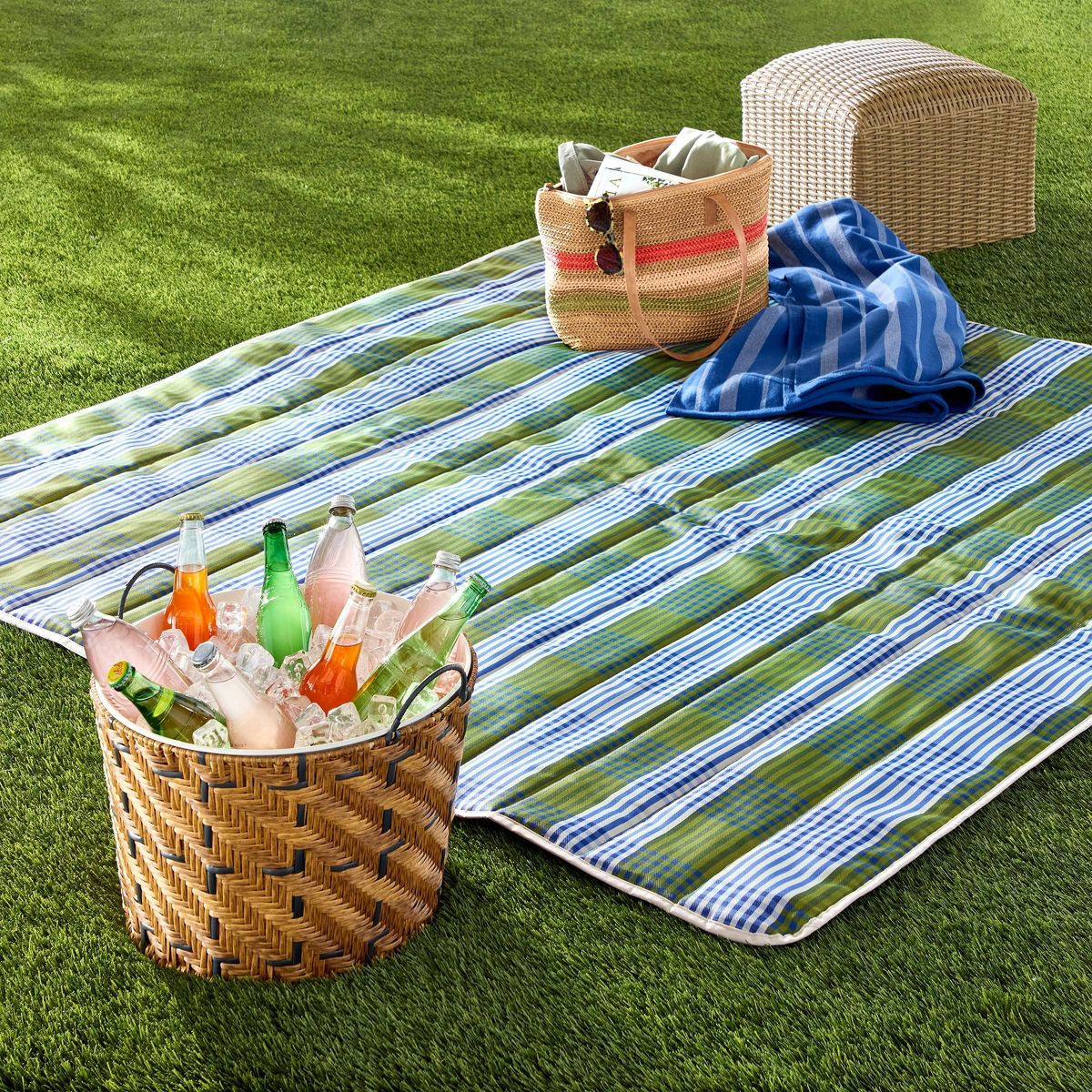 Woven Beverage Tub with Handles Natural/Black - Hearth & Hand™ with Magnolia | Target