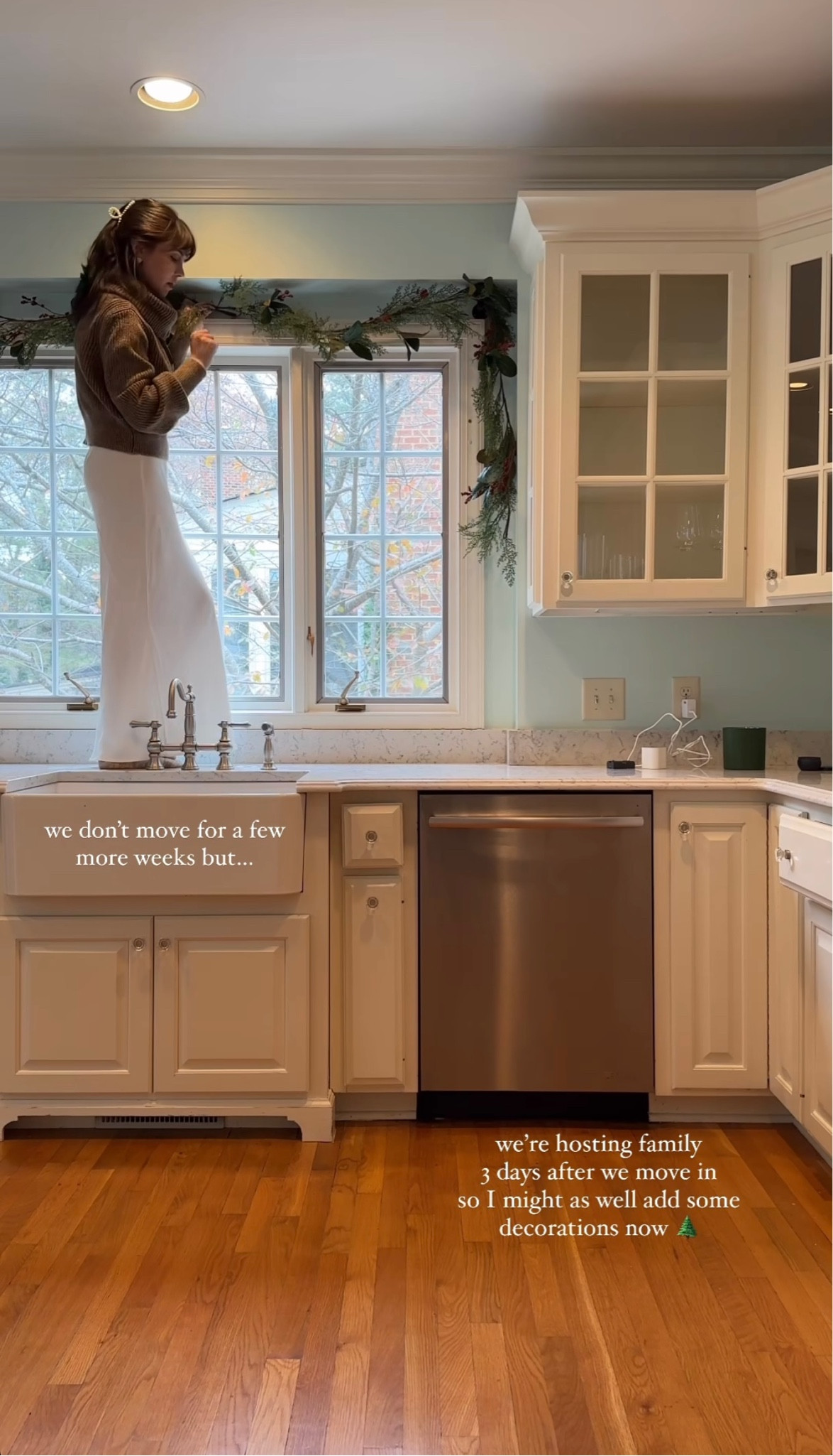 View from our new kitchen - linking the window garland and cream maxi skirt below🤍 both on sale

#LTKCyberWeek #LTKHoliday