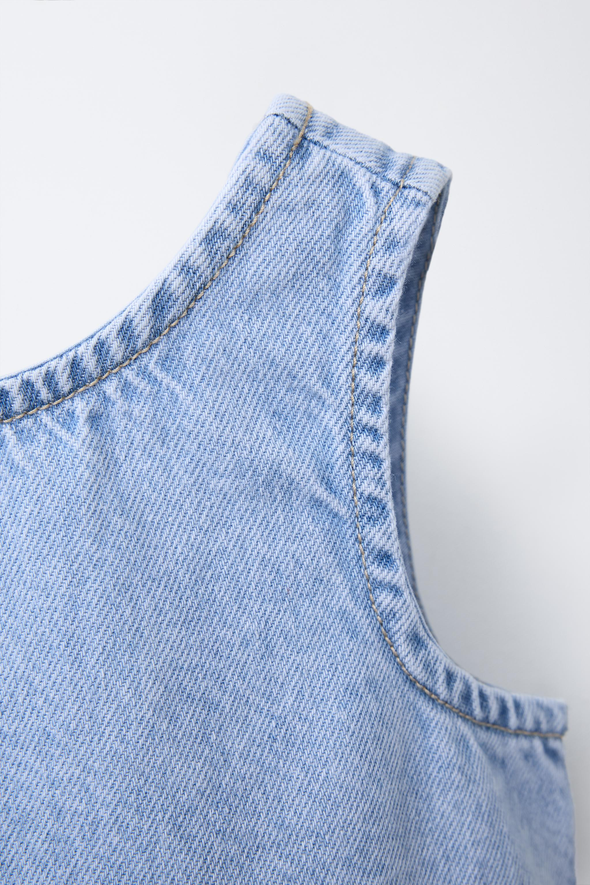 RUFFLED DENIM TOP | Zara US