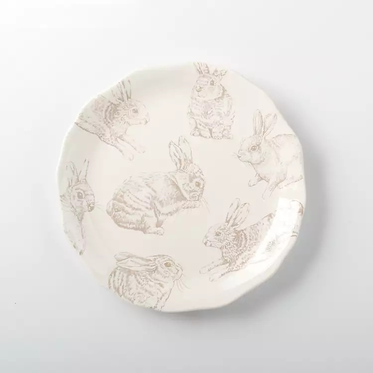 Taupe Bunny Scalloped Salad Plate | Kirkland's Home