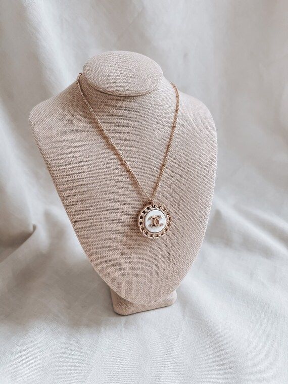 Repurposed Vintage Designer Gold Pearl Charm Necklace | Etsy (US)
