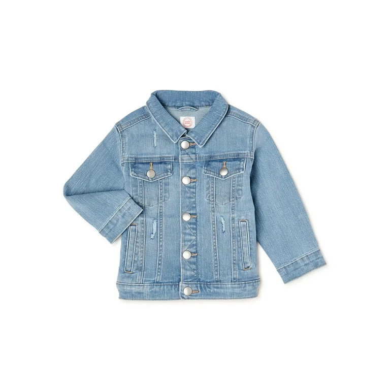 Wonder Nation Baby & Toddler Girls Water-Lite Trucker Jacket, Sizes 12M-5T | Walmart (US)