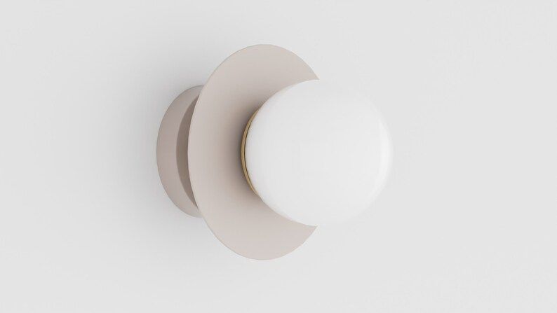 Gloss White Glass Globe Semi Flush or Wall Sconce  Single | Etsy | Etsy (US)